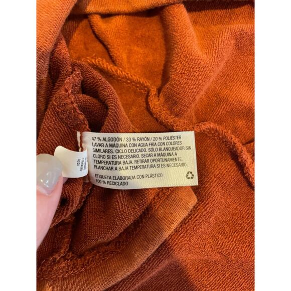 Wild Fable womens rust color sweatshirt tiered dress knee length size M - Picture 8 of 9